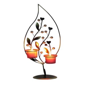 Nến decor sắt uốn hình lá DC002