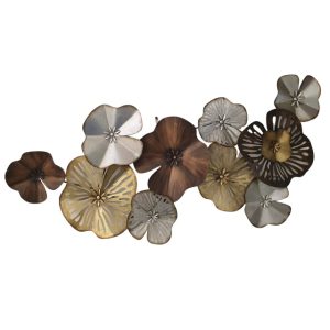 Tranh sắt treo tường dải hoa nhiều màu DC008